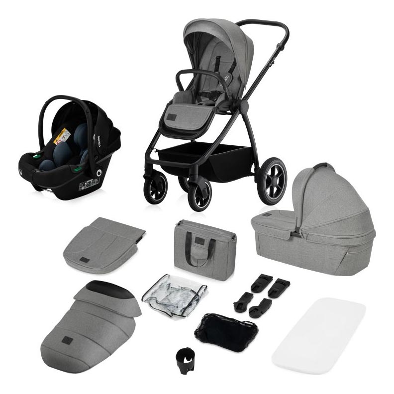 Lionelo - Kombinuotas vežimėlis 3 viename MERIL Grey Stone