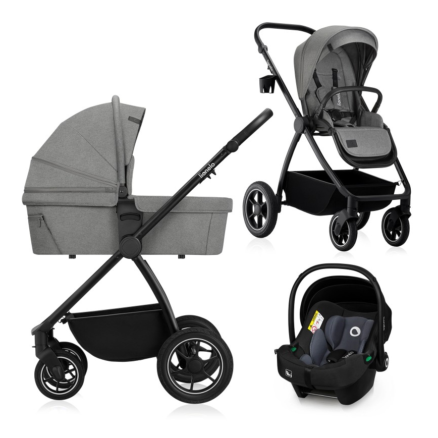 Lionelo - Kombinuotas vežimėlis 3 viename MERIL Grey Stone