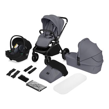 Lionelo - Kombinuotas vežimėlis 3 viename MIKA PLUS Grey Stone