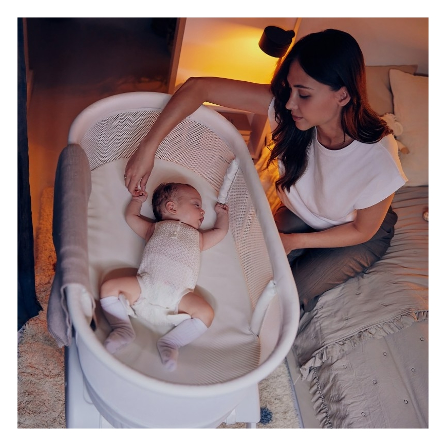 Lionelo - Kūdikio lovelė su integruota svarstyklė CORAL White