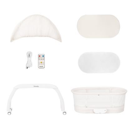Lionelo - Kūdikio lovelė su integruota svarstyklė CORAL White