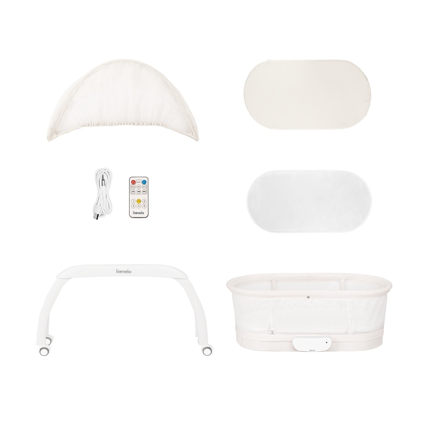 Lionelo - Kūdikio lovelė su integruota svarstyklė CORAL White