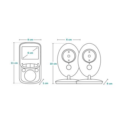 Lionelo - kūdikio stebėjimo įrenginys su ekranu BABYLINE 5.1 230V 1000 mAh