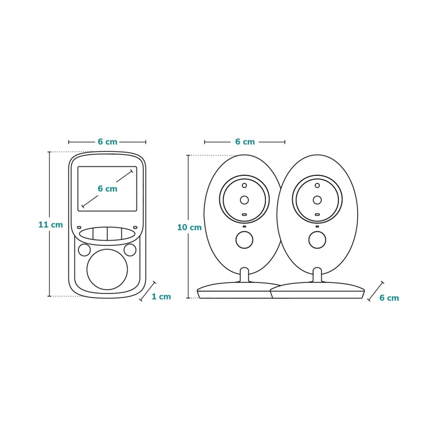 Lionelo - kūdikio stebėjimo įrenginys su ekranu BABYLINE 5.1 230V 1000 mAh