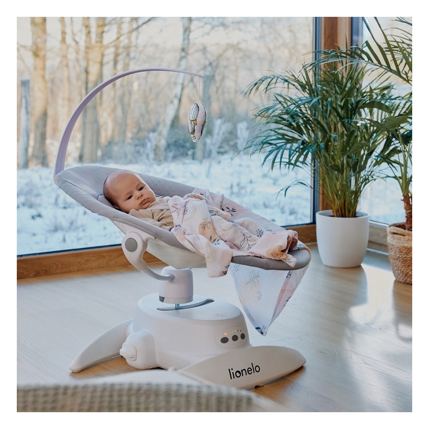 Lionelo - Kūdikio supamasis su melodija IRIS Grey Concrete