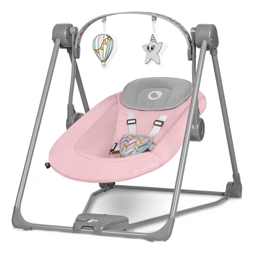 Lionelo - Kūdikio supynė OTTO 4xLR14 Pink Baby