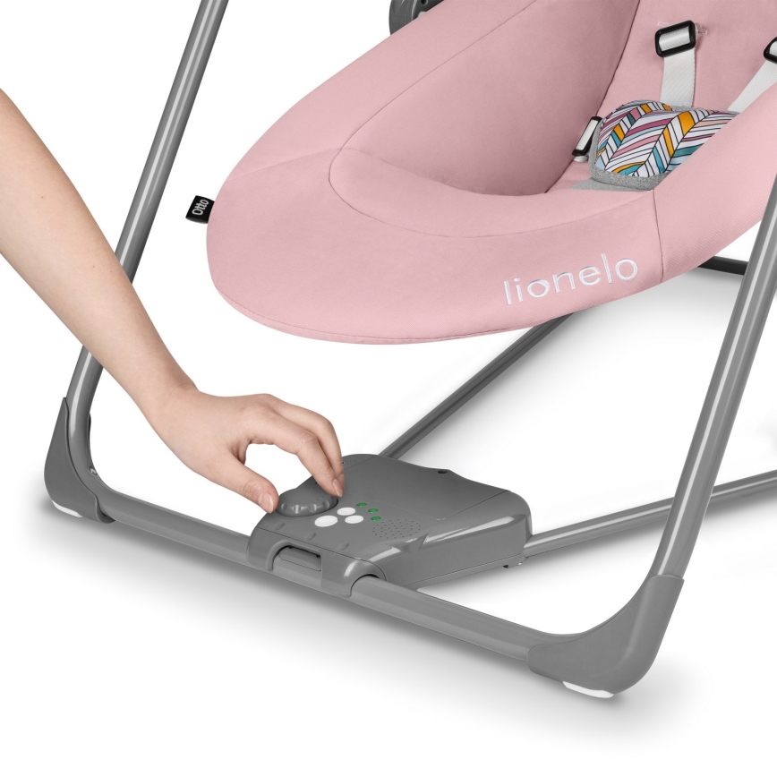 Lionelo - Kūdikio supynė OTTO 4xLR14 Pink Baby