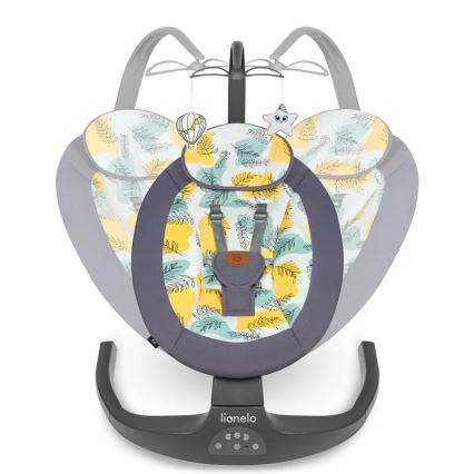 Lionelo - Kūdikio supynė su melodija RALF 4xAA betono pilka + nuotolinio valdymo pultas