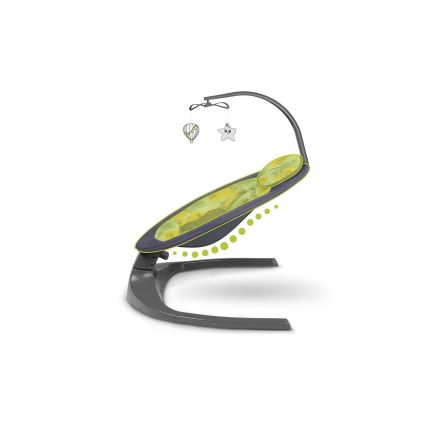 Lionelo - Kūdikio supynė su melodija RALF 4xAA betono pilka + nuotolinio valdymo pultas