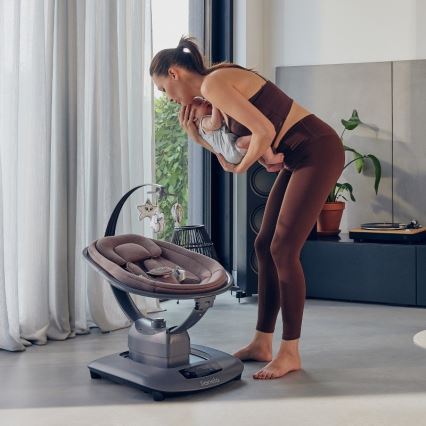 Lionelo - Kūdikio sūpynės su melodija BLOSSOM Pink Mauve + nuotolinis valdymas