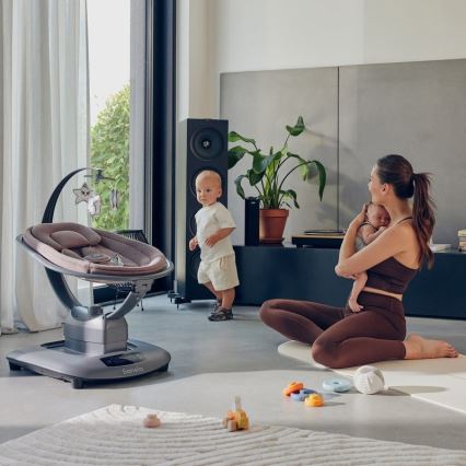 Lionelo - Kūdikio sūpynės su melodija BLOSSOM Pink Mauve + nuotolinis valdymas