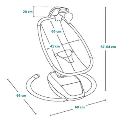 Lionelo - kūdikio supynės su melodija OLIVIA Beige Natural + nuotolinis pultas