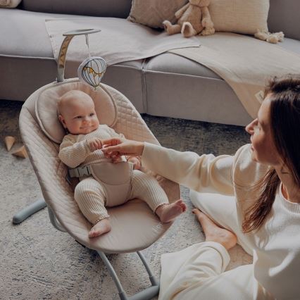 Lionelo - Kūdikio supynės su melodija RIO 4xC Smėlio latte + nuotolinis pultas