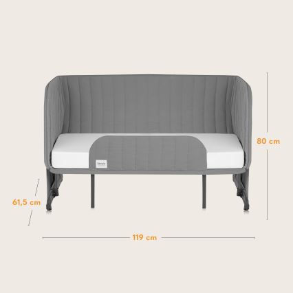 Lionelo - Kūdikių lovelė 5in1 THOMI PLUS Betono pilka