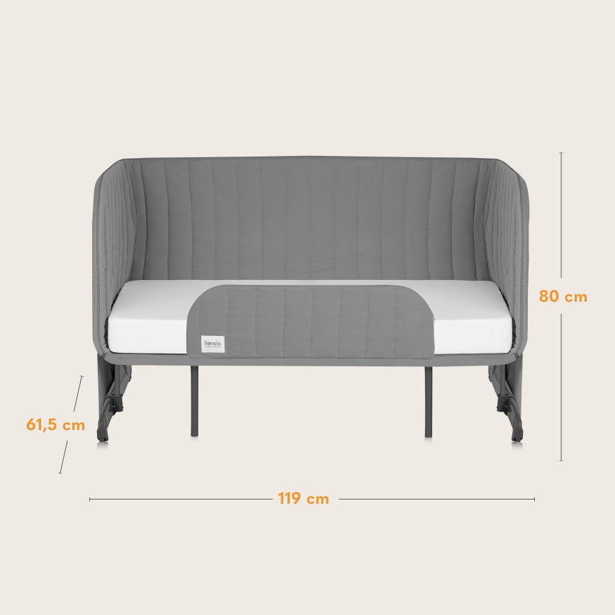 Lionelo - Kūdikių lovelė 5in1 THOMI PLUS Betono pilka