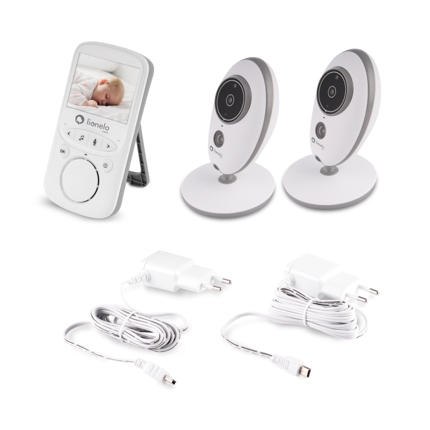 Lionelo - Kūdikių stebėjimo įrenginys su monitoriumi BABYLINE 5.1 230V 1000 mAh