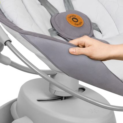 Lionelo - Kūdikių sūpuoklė su melodija MELL Grey Stone 4xAA + nuotolinio valdymo pultas