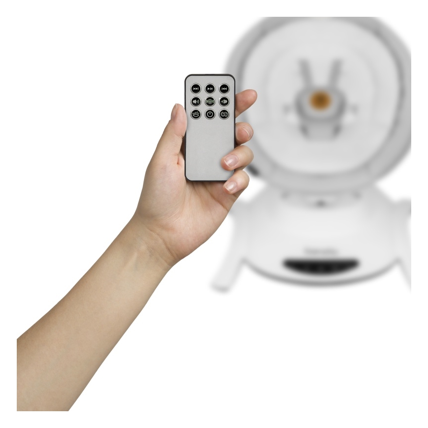 Lionelo - Kūdikių sūpynės su melodija BELLA Grey Concrete + nuotolinis valdymas