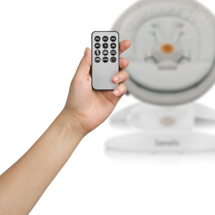 Lionelo - Kūdikių supynės su melodija MELL Beige Sand 4xAA + nuotolinio valdymo pultas