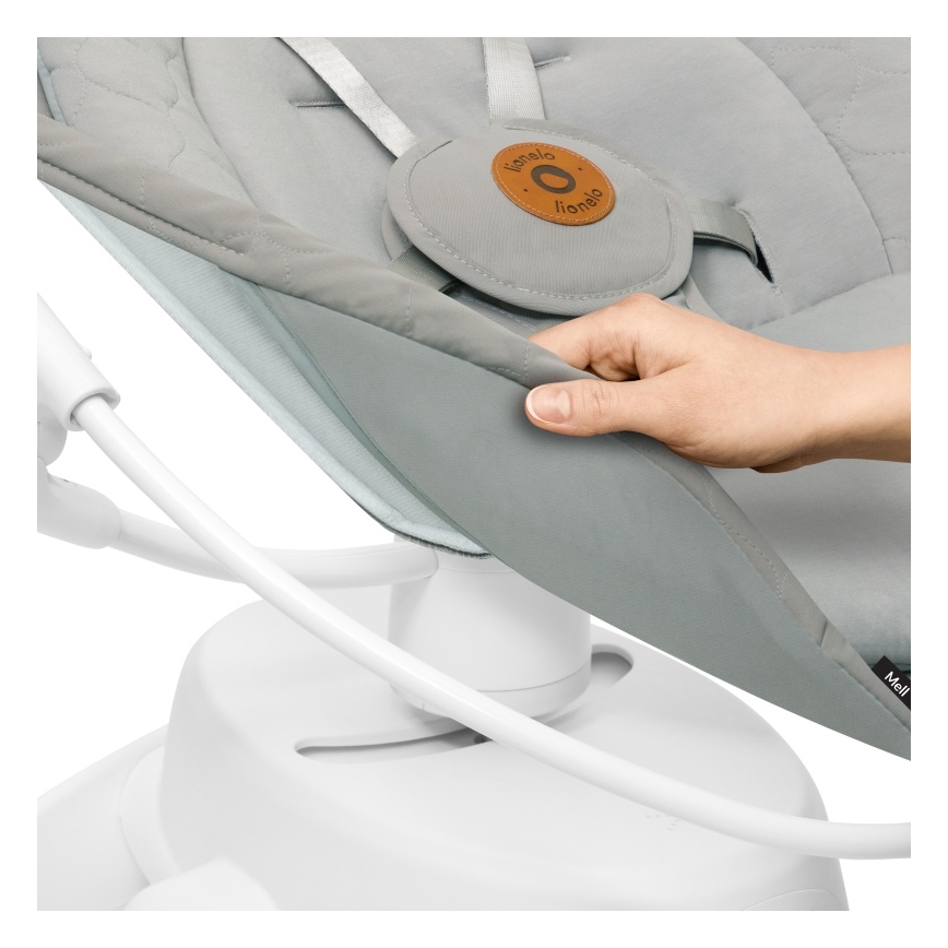 Lionelo - Kūdikių supynės su melodija MELL Beige Sand 4xAA + nuotolinio valdymo pultas