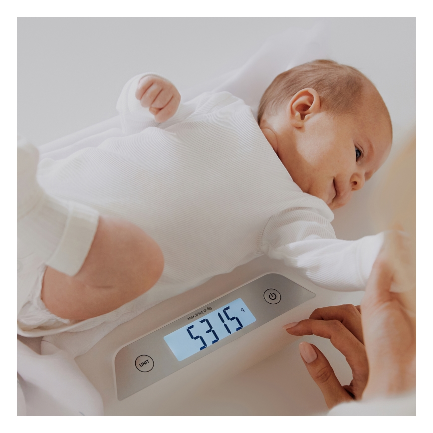 Lionelo - Kūdikių svarstyklės BABYBALANCE 3xAAA
