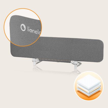 Lionelo - LORA XL tamsiai pilka apsauginė lovos tvorelė