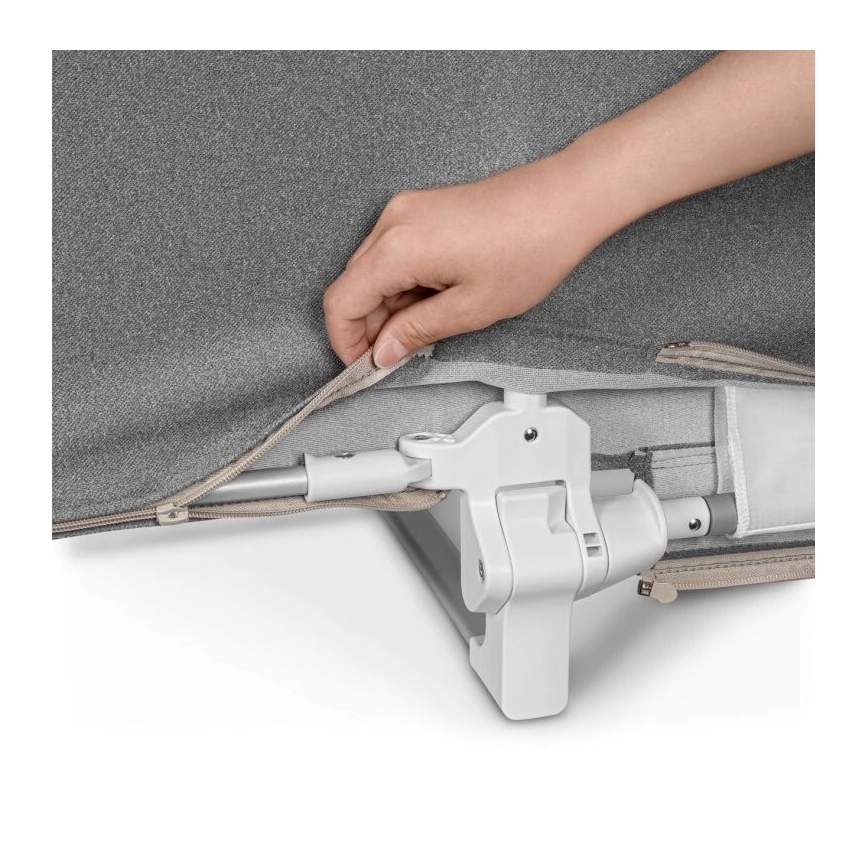 Lionelo - LORA XL tamsiai pilka apsauginė lovos tvorelė