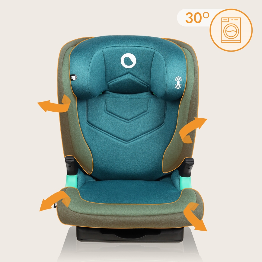 Lionelo - NEAL i-Size 100-150 cm automobilių kėdutė Žalia Turkuaz