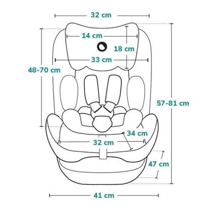 Lionelo - NEAL i-Size 100-150 cm automobilių kėdutė Žalia Turkuaz