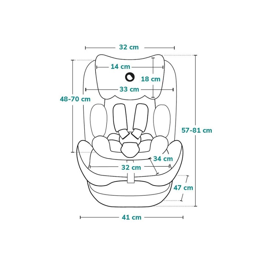 Lionelo - NEAL i-Size 100-150 cm automobilių kėdutė Žalia Turkuaz
