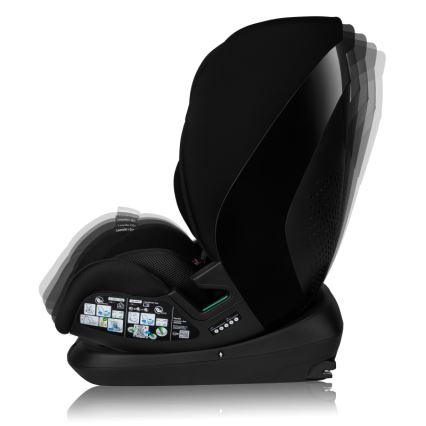 Lionelo - pasisukanti automobilinė kėdutė su baze LAVENDER i-Size 76-150 cm Black Carbon