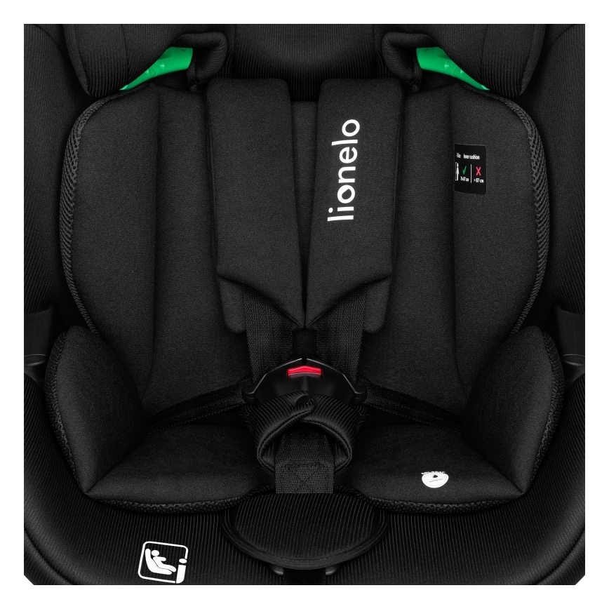 Lionelo - pasisukanti automobilinė kėdutė su baze LAVENDER i-Size 76-150 cm Black Carbon