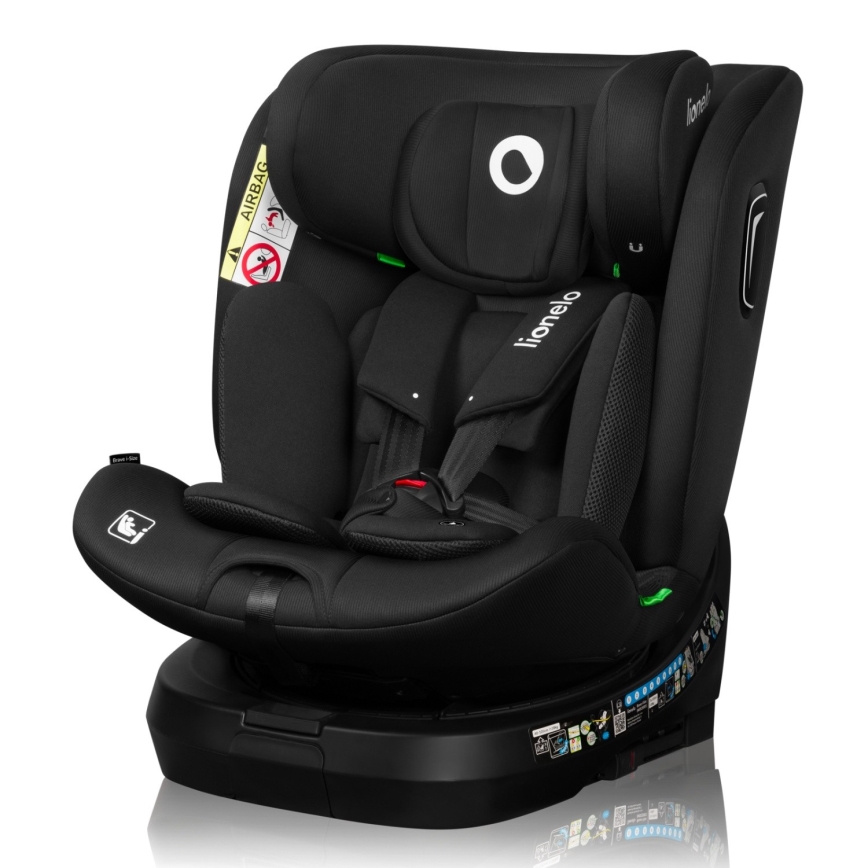 Lionelo - Pasukama autokėdutė su baze BRAVE i-Size 40-150 cm Juodas Carbon