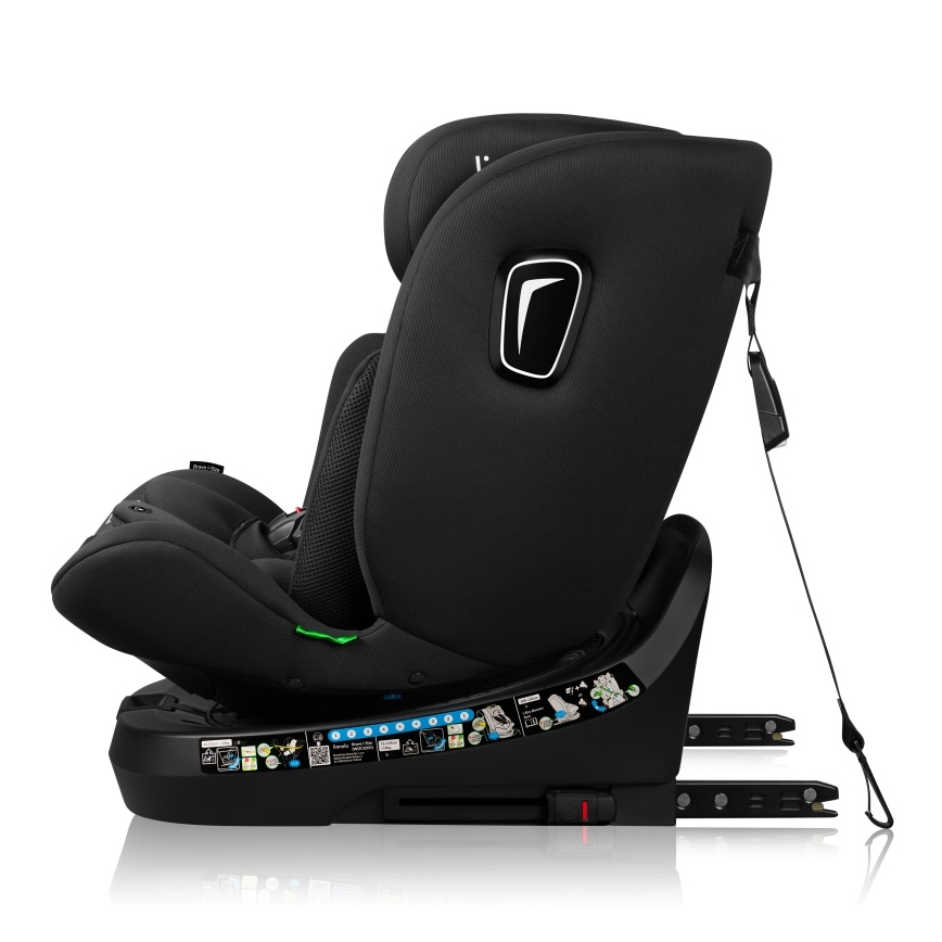 Lionelo - Pasukama autokėdutė su baze BRAVE i-Size 40-150 cm Juodas Carbon