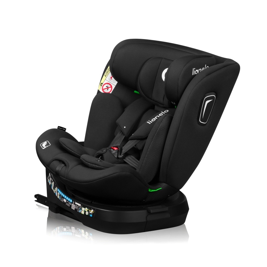 Lionelo - Pasukama autokėdutė su baze BRAVE i-Size 40-150 cm Juodas Carbon