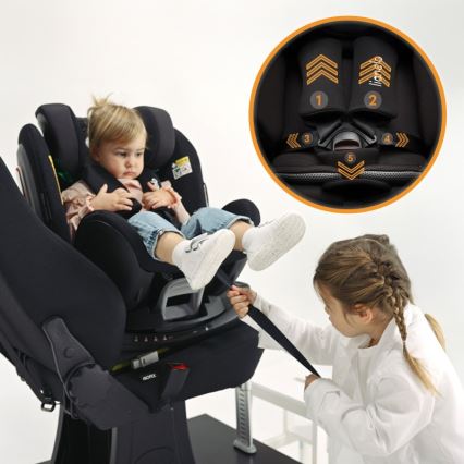 Lionelo - Pasukama automobilinė kėdutė su baze ANTOON PLUS i-Size 40-105 cm Juodas Oniksas