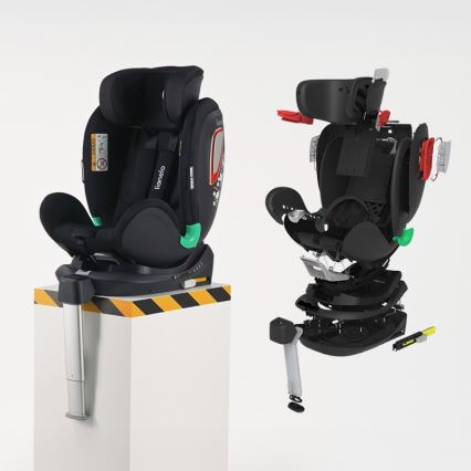 Lionelo - Pasukama automobilinė kėdutė su baze ANTOON PLUS i-Size 40-105 cm Juodas Oniksas