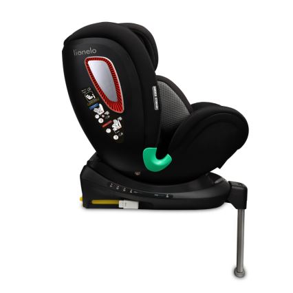 Lionelo - Pasukama automobilinė kėdutė su baze ANTOON PLUS i-Size 40-105 cm Juodas Oniksas