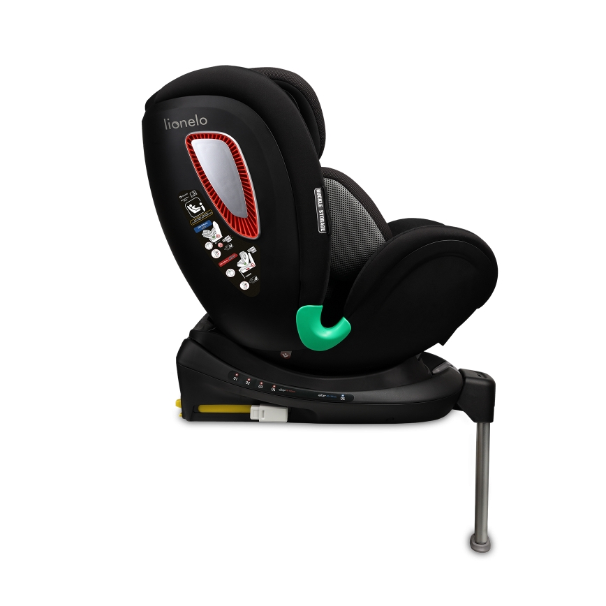 Lionelo - Pasukama automobilinė kėdutė su baze ANTOON PLUS i-Size 40-105 cm Juodas Oniksas