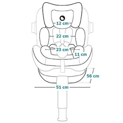Lionelo - Pasukama automobilinė kėdutė su baze ANTOON PLUS i-Size 40-105 cm Juodas Oniksas
