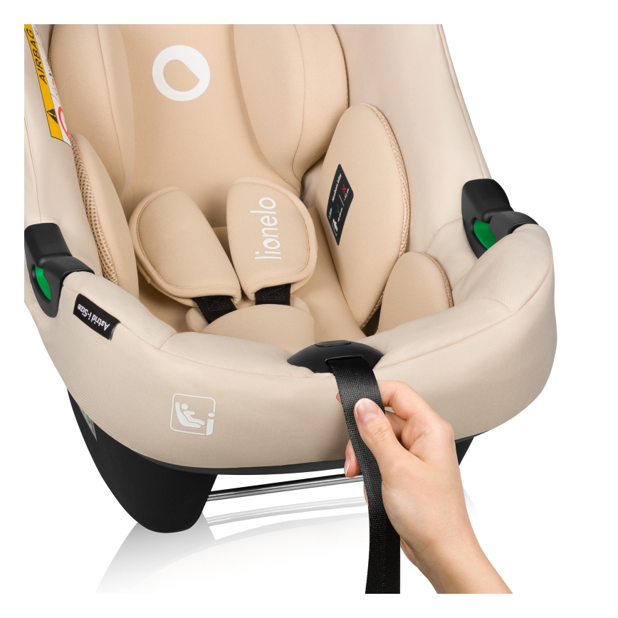 Lionelo - Pasukama automobilinė kėdutė su baze ASTRID SET i-Size 40-87 cm, smėlio spalvos