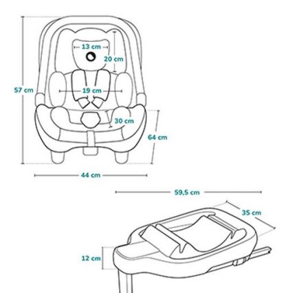 Lionelo - Pasukama automobilinė kėdutė su baze ASTRID SET i-Size 40-87 cm, smėlio spalvos