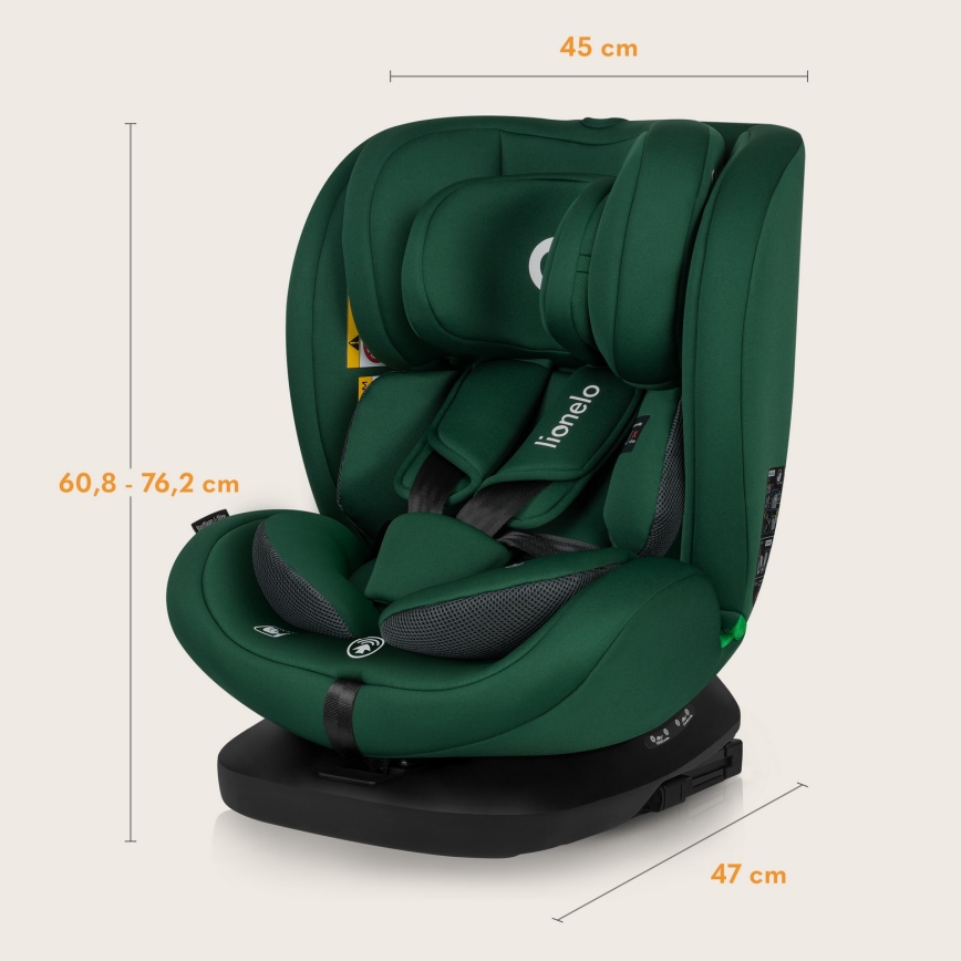 Lionelo - Pasukama automobilinė kėdutė su baze BASTIAAN i-Size 40-150 cm Green Forest