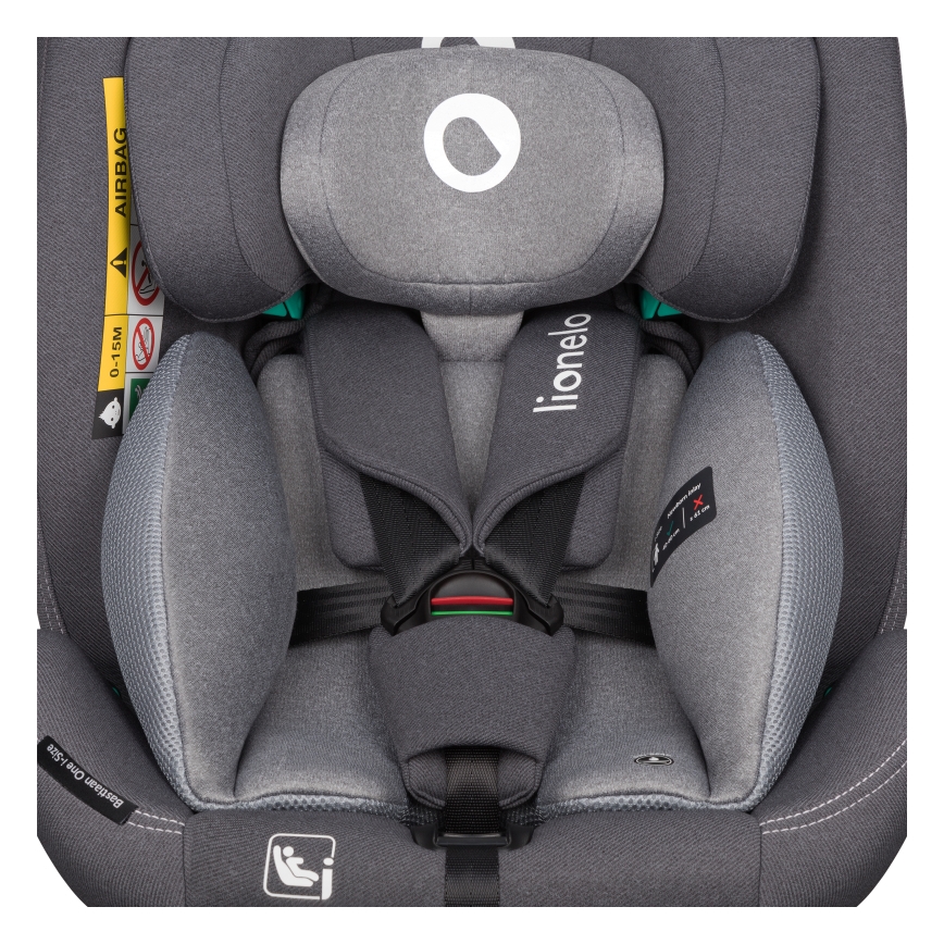 Lionelo - Pasukama automobilinė kėdutė su baze BASTIAAN ONE i-Size 40-150 cm akmens pilka