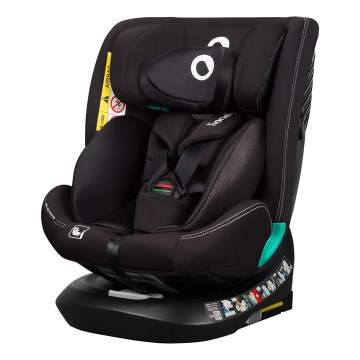 Lionelo - Pasukama automobilinė kėdutė su baze BASTIAAN ONE i-Size 40-150 cm Black Carbon