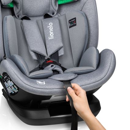 Lionelo - Pasukama automobilinė kėdutė su baze LAVENDER i-Size 76-150 cm Akmens pilka