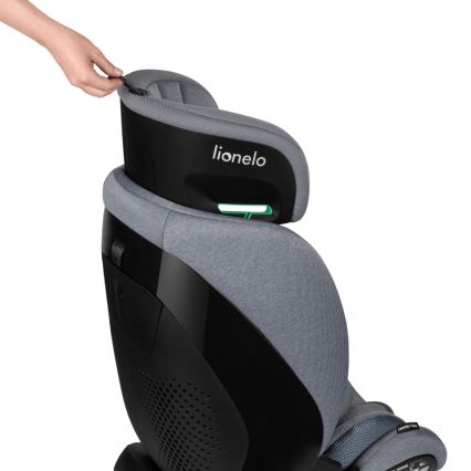 Lionelo - Pasukama automobilinė kėdutė su baze LAVENDER i-Size 76-150 cm Akmens pilka