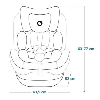 Lionelo - Pasukama automobilinė kėdutė su baze LAVENDER i-Size 76-150 cm Akmens pilka