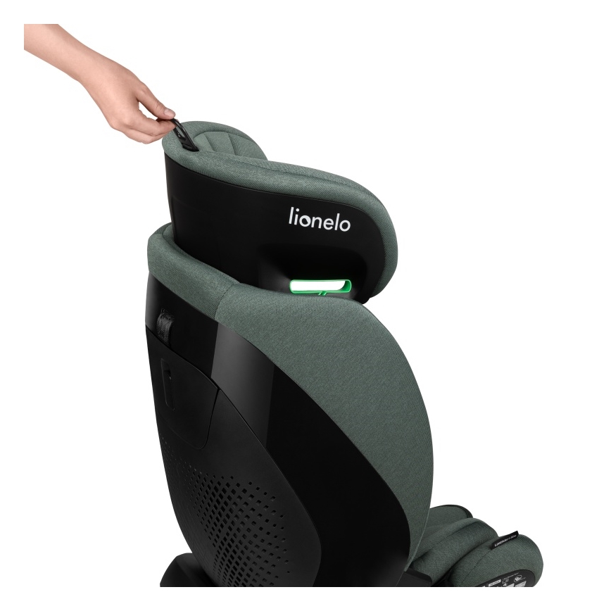 Lionelo - Pasukama automobilinė kėdutė su baze LAVENDER i-Size 76-150 cm pistacijų žalia