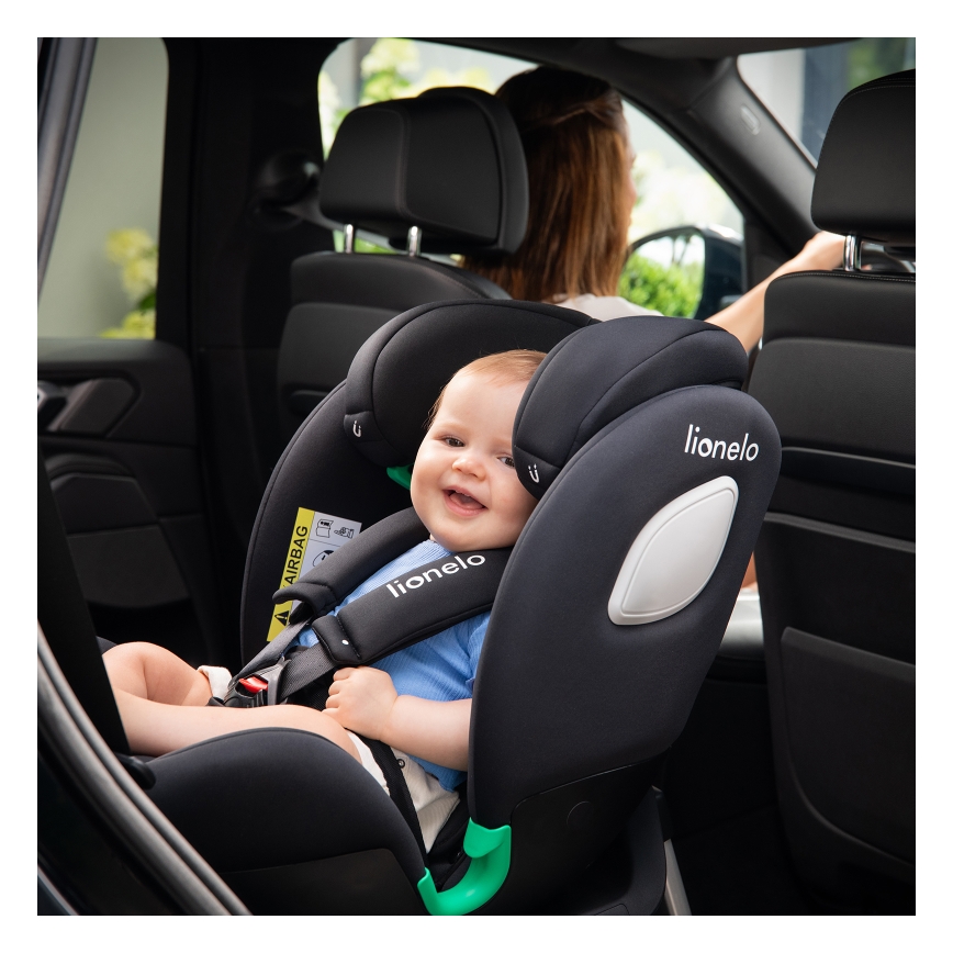 Lionelo - Sukama automobilinė kėdutė su baze BRAAM AIR i-Size 40-150 cm Black Carbon